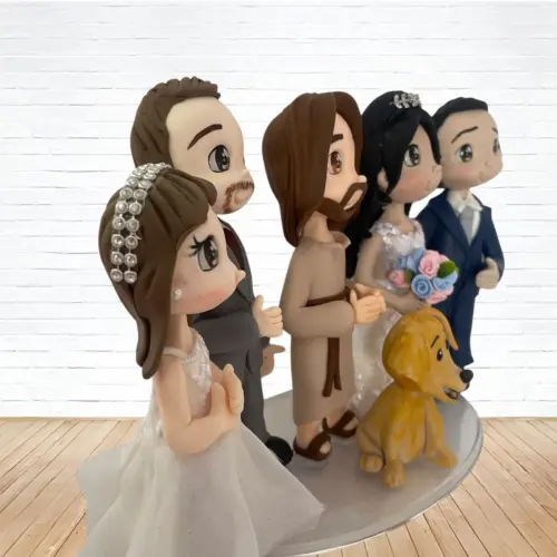 Topo de Bolo Casamento Personalizado em Biscuit, Estilo Fofinho!