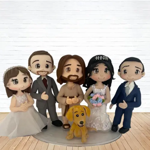 Topo de Bolo Casamento Personalizado em Biscuit, Estilo Fofinho!