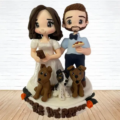 Topo de Bolo Casamento Personalizado em Biscuit, Estilo Fofinho!