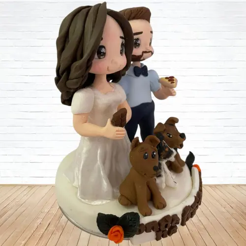 Topo de Bolo Casamento Personalizado em Biscuit, Estilo Fofinho!