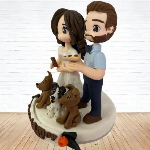 Topo de Bolo Casamento Personalizado em Biscuit, Estilo Fofinho!