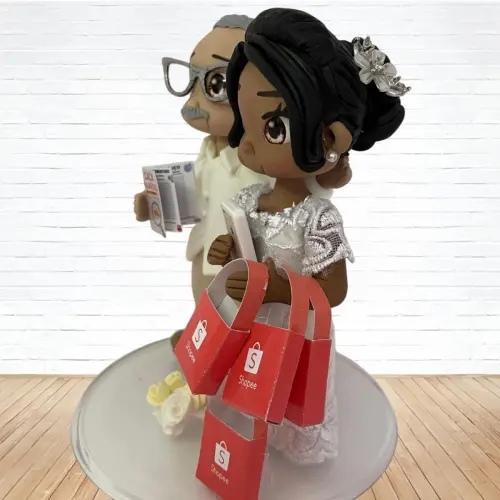 Topo de Bolo Casamento Personalizado em Biscuit, Estilo Fofinho!
