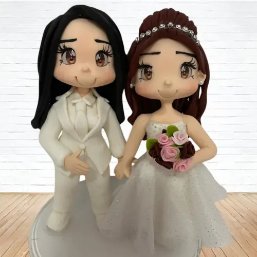 Topo de Bolo Casamento Personalizado em Biscuit, Estilo Fofinho!