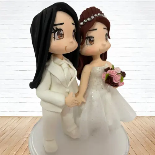 Topo de Bolo Casamento Personalizado em Biscuit, Estilo Fofinho!