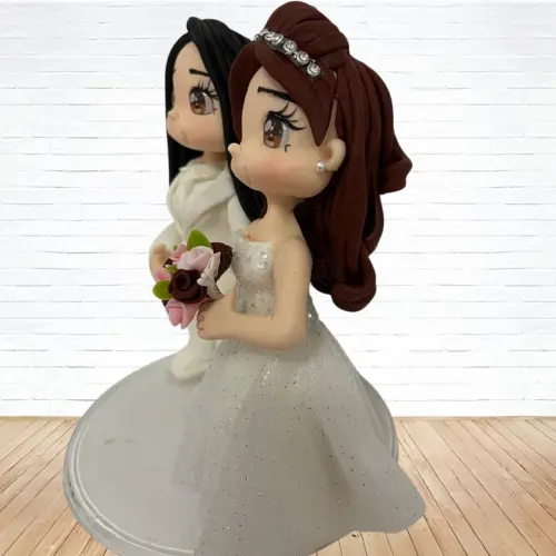 Topo de Bolo Casamento Personalizado em Biscuit, Estilo Fofinho!