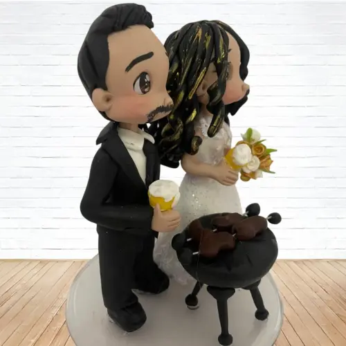 Topo de Bolo Casamento Personalizado em Biscuit, Estilo Fofinho!