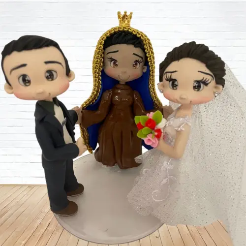 Topo de Bolo Casamento Personalizado em Biscuit, Estilo Fofinho!