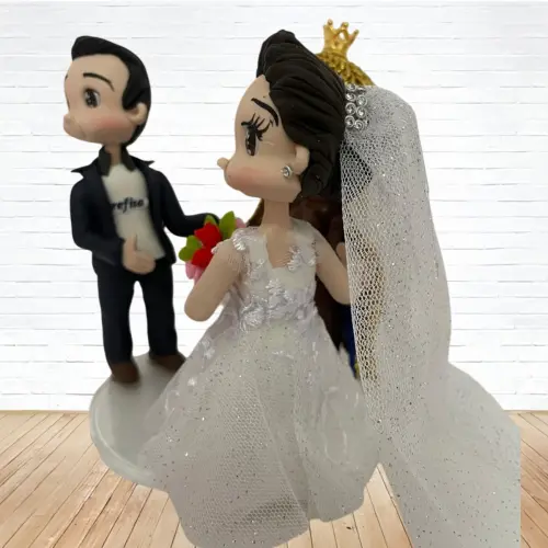 Topo de Bolo Casamento Personalizado em Biscuit, Estilo Fofinho!