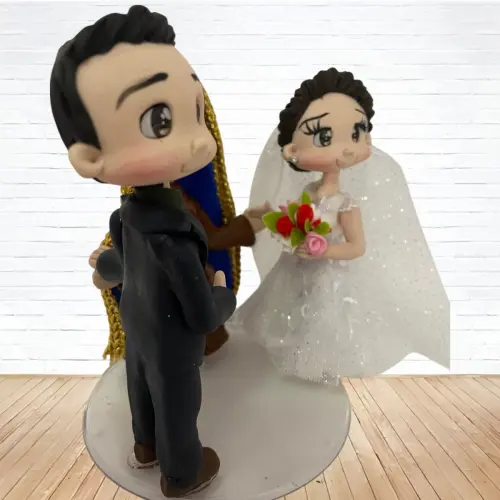 Topo de Bolo Casamento Personalizado em Biscuit, Estilo Fofinho!