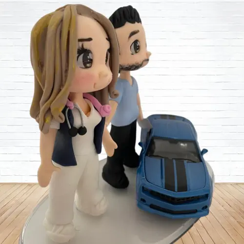 Topo de Bolo Casamento Personalizado em Biscuit, Estilo Fofinho!
