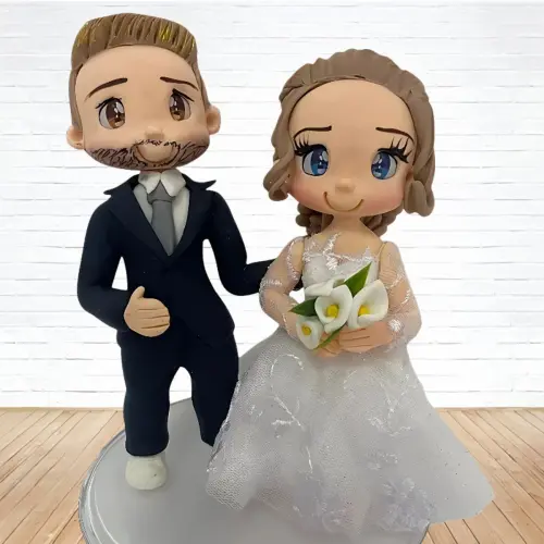 Topo de Bolo Casamento Personalizado em Biscuit, Estilo Fofinho!