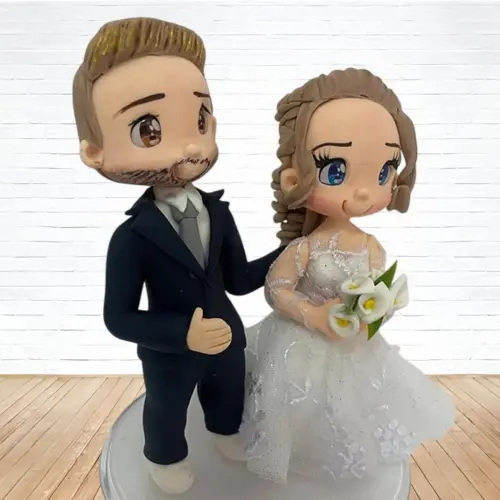 Topo de Bolo Casamento Personalizado em Biscuit, Estilo Fofinho!