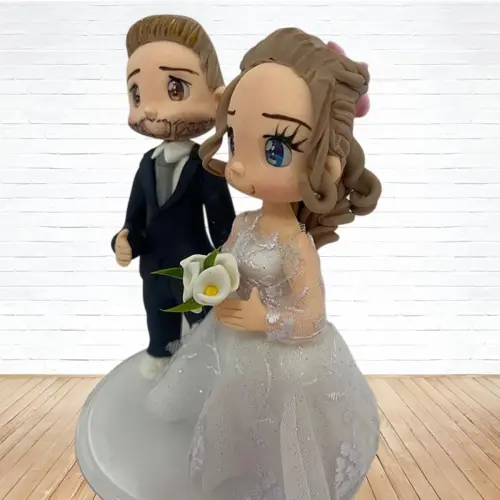 Topo de Bolo Casamento Personalizado em Biscuit, Estilo Fofinho!