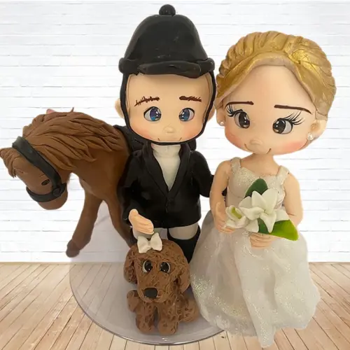 Topo de Bolo Casamento Personalizado em Biscuit, Estilo Fofinho!