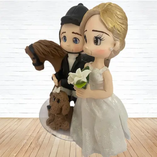 Topo de Bolo Casamento Personalizado em Biscuit, Estilo Fofinho!
