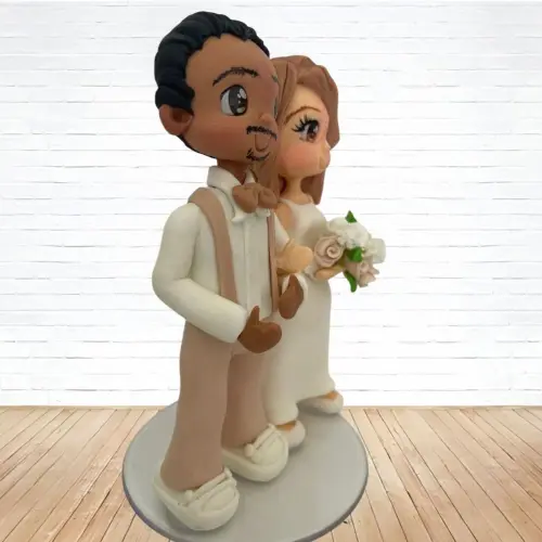 Topo de Bolo Casamento Personalizado em Biscuit, Estilo Fofinho!