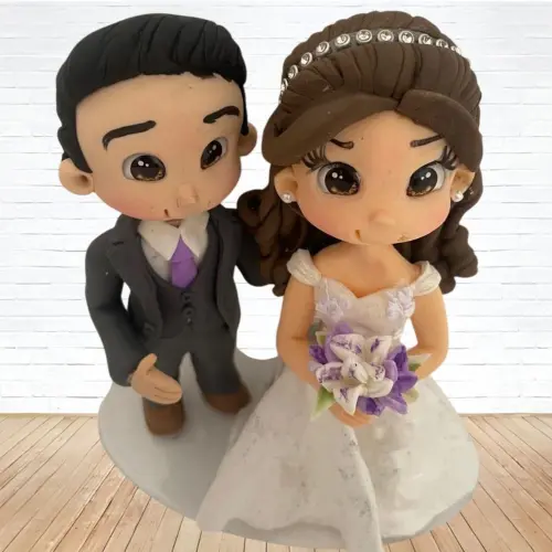 Topo de Bolo Casamento Personalizado em Biscuit, Estilo Fofinho!