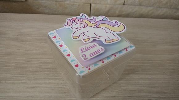 Caixa Acrílica 5x5 Unicórnio