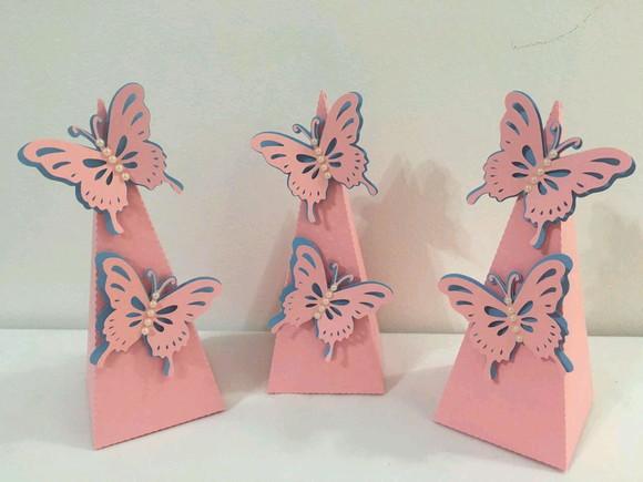 Caixa Cone Borboletas em Scrap