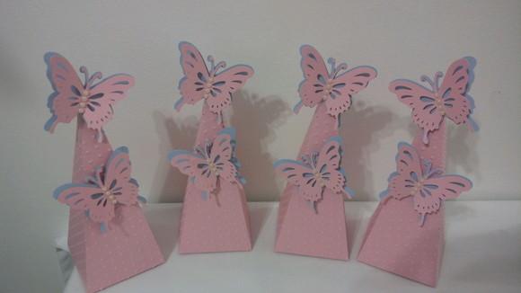 Caixa Cone Borboletas em Scrap