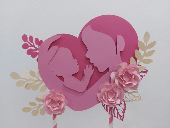 Topo Bolo Dia das Mães - Scrap