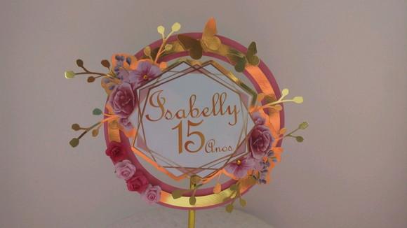 Topo de Bolo 15 Anos Floral