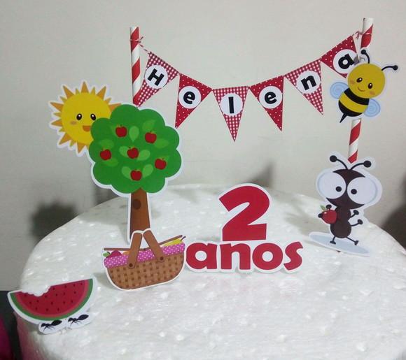 Topo de Bolo Bandeirinha - Pic Nic