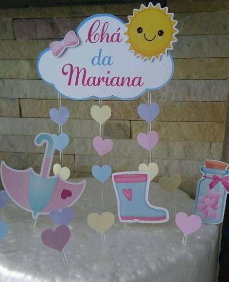 Topo de Bolo Chuva de Amor