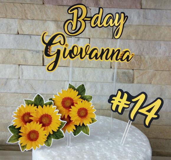 Topo de Bolo Girassol