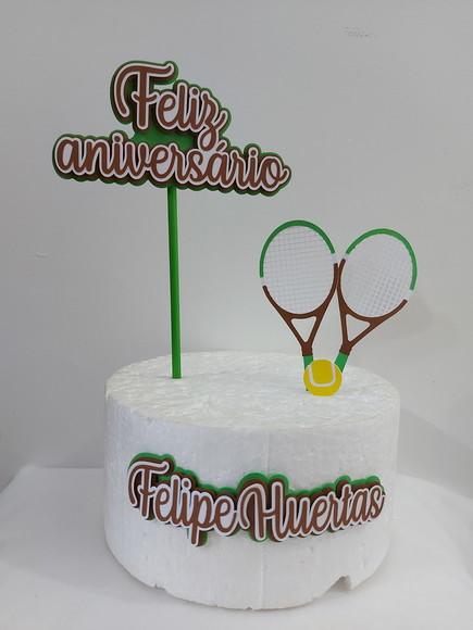 Topo de Bolo Jogo de Tênis em Scrap