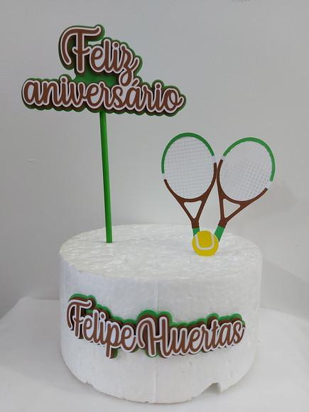 Topo de Bolo Jogo de Tênis em Scrap