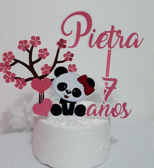 Topo de Bolo Panda