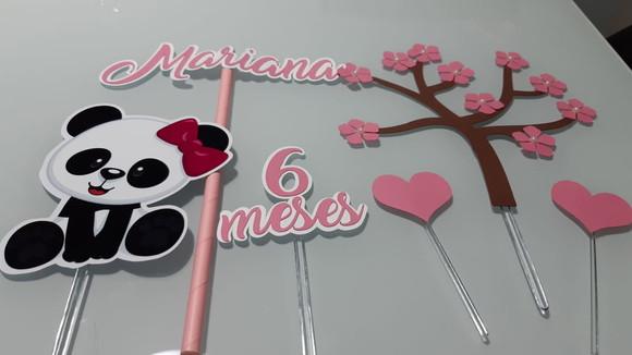 Topo de Bolo Panda