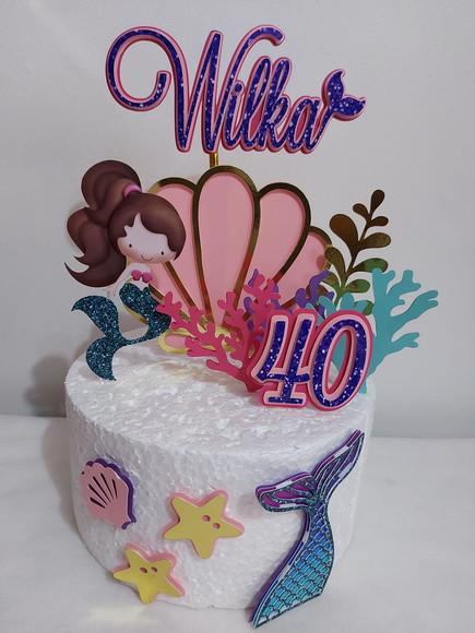Topo de Bolo Sereia em Scrap