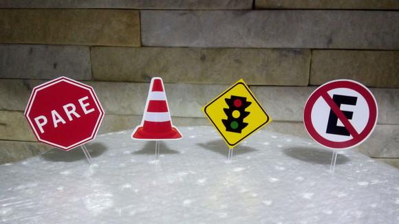 Topper para Doces - Placas Trânsito