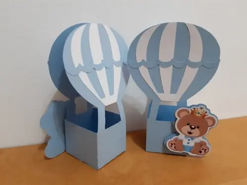 Caixa Balão Ursinho Chá Revelação