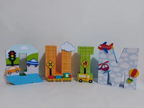 Letras 3d - Meios de Transporte