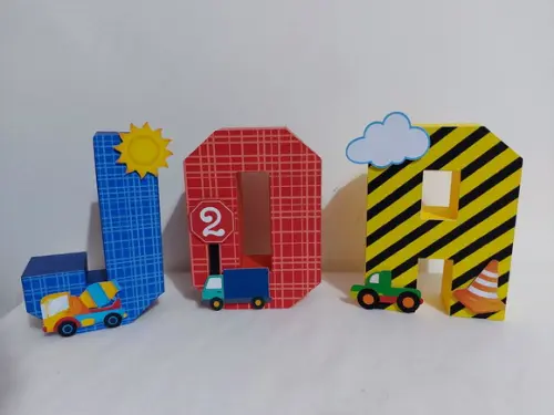 Letras 3d - Meios de Transporte