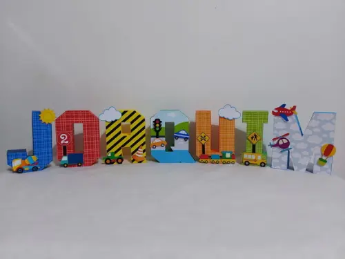 Letras 3d - Meios de Transporte