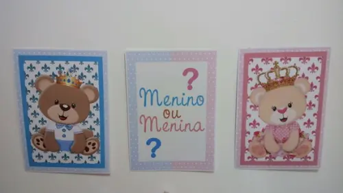 Quadros em A4 Chá Revelação