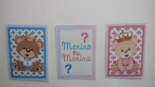Quadros em A4 Chá Revelação