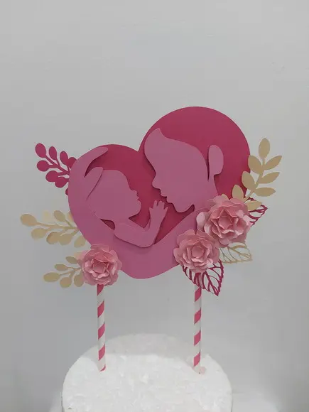 Topo Bolo Dia das Mães - Scrap