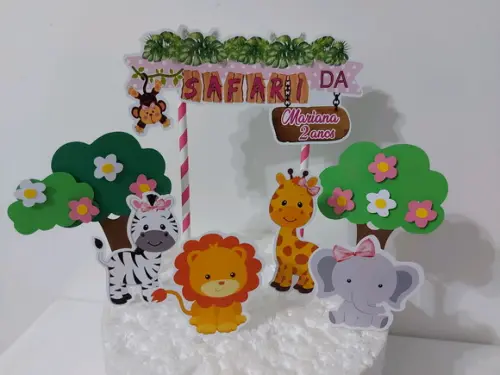 Topo Bolo Safari Menina