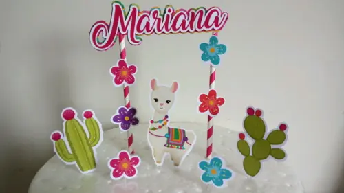 Topo de Bolo - Lhama