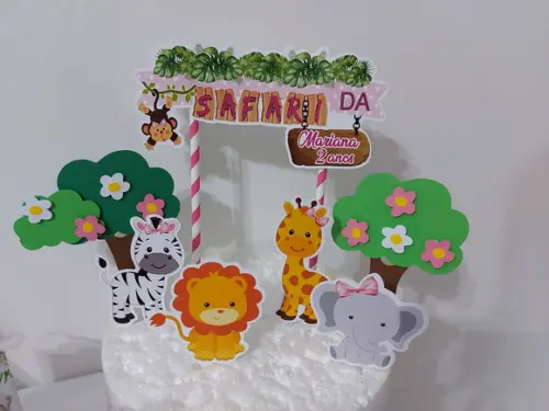 Topo Bolo Safari Menina
