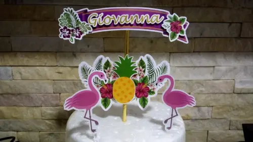 Topo de Bolo - Flamingo