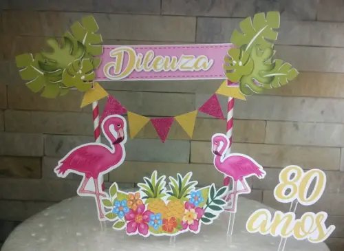 Topo de Bolo - Flamingo