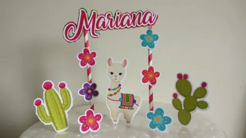Topo de Bolo - Lhama