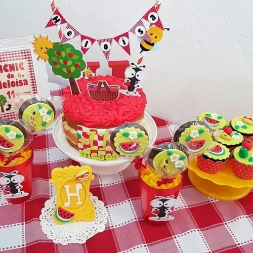 Topo de Bolo Bandeirinha - Pic Nic