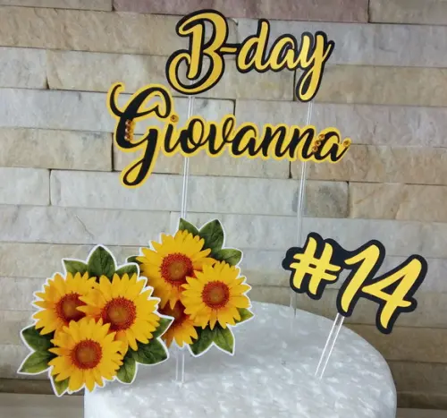 Topo de Bolo Girassol